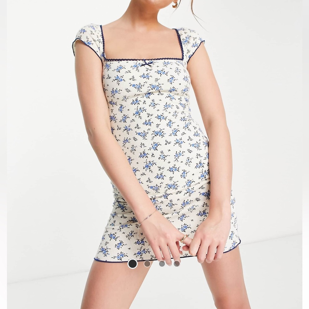 Textured Mini Cap Sleeve Dress